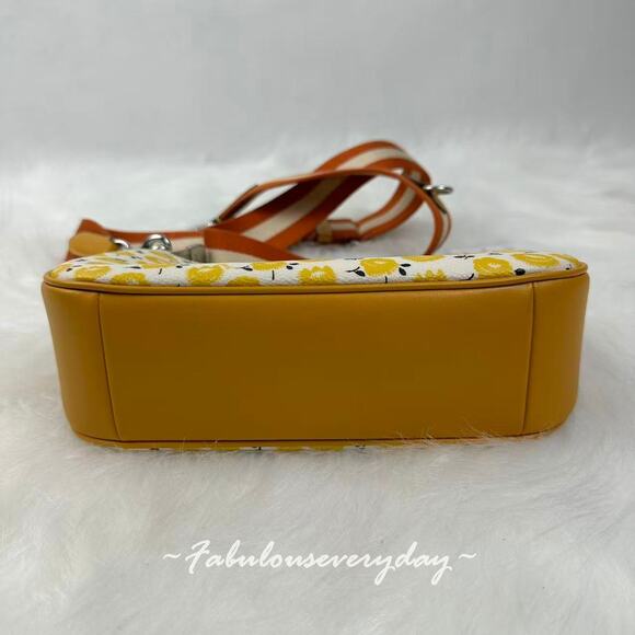 Coach Teri Shoulder/Crosssbody Bag W/ Floral Print CBI49 Chalk/Buttercup Multi - Picture 5 of 9